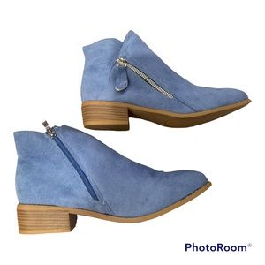Women’s ankle booties, size 11m, light blue